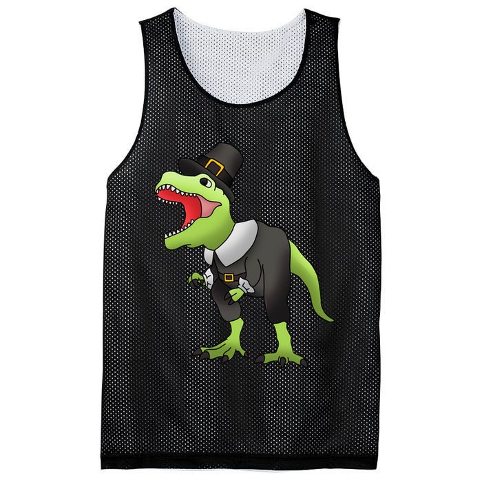 Dinosaur Thanksgiving Pilgrim Mesh Reversible Basketball Jersey Tank