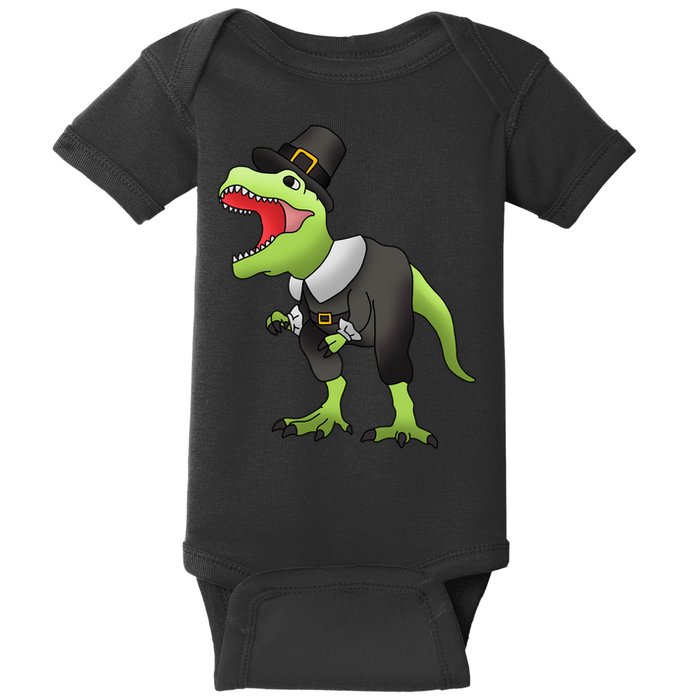 Dinosaur Thanksgiving Pilgrim Baby Bodysuit