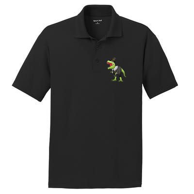 Dinosaur Thanksgiving Pilgrim PosiCharge RacerMesh Polo