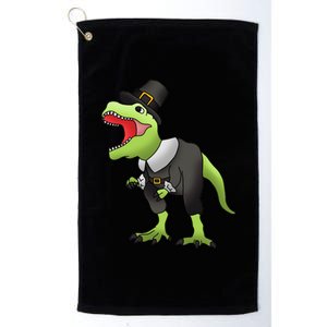 Dinosaur Thanksgiving Pilgrim Platinum Collection Golf Towel