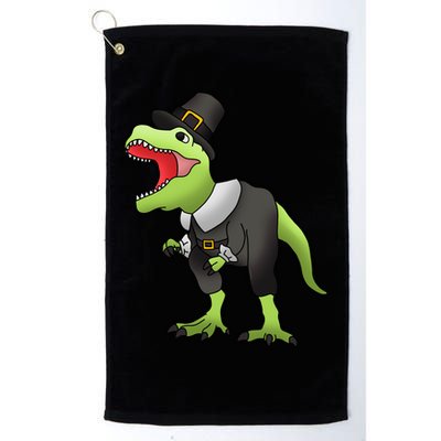 Dinosaur Thanksgiving Pilgrim Golf Towel