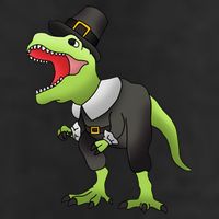 Dinosaur Thanksgiving Pilgrim Golf Towel