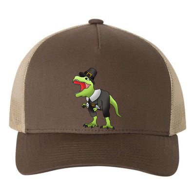 Dinosaur Thanksgiving Pilgrim Yupoong Adult 5-Panel Trucker Hat