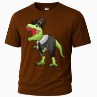 Dinosaur Thanksgiving Pilgrim Cooling Performance Crew T-Shirt