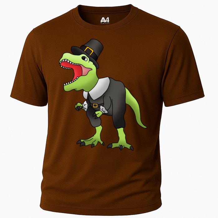Dinosaur Thanksgiving Pilgrim Cooling Performance Crew T-Shirt