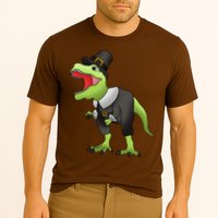 Dinosaur Thanksgiving Pilgrim Cooling Performance Crew T-Shirt