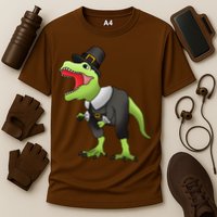 Dinosaur Thanksgiving Pilgrim Cooling Performance Crew T-Shirt