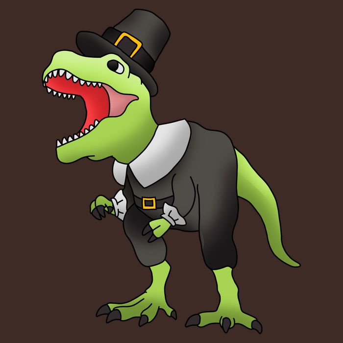 Dinosaur Thanksgiving Pilgrim Cooling Performance Crew T-Shirt