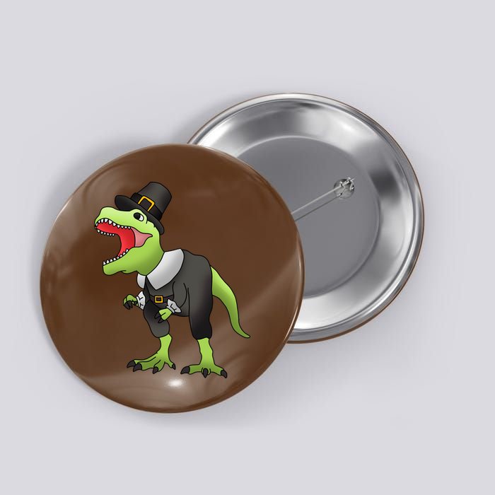 Dinosaur Thanksgiving Pilgrim Button