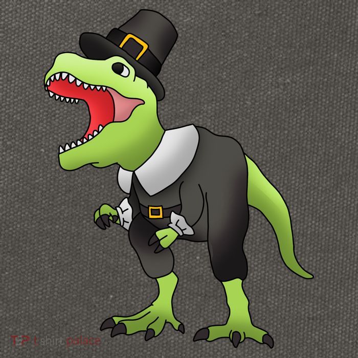 Dinosaur Thanksgiving Pilgrim Cotton Canvas Backpack