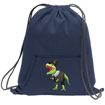 Dinosaur Thanksgiving Pilgrim Sweatshirt Cinch Pack Bag