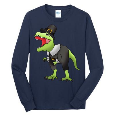 Dinosaur Thanksgiving Pilgrim Tall Long Sleeve T-Shirt