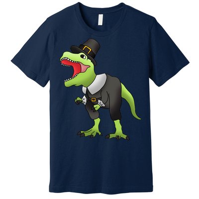 Dinosaur Thanksgiving Pilgrim Premium T-Shirt