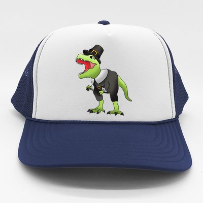 Dinosaur Thanksgiving Pilgrim Trucker Hat