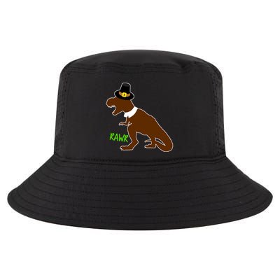 Dinosaur Thanksgiving T-Rex Pilgrim Cool Comfort Performance Bucket Hat