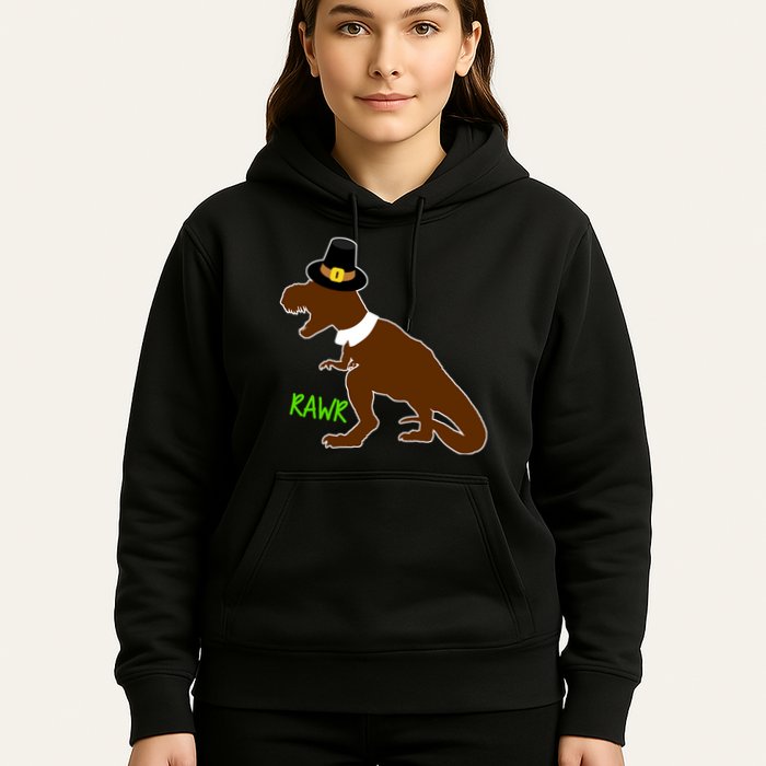 Dinosaur Thanksgiving T-Rex Pilgrim Hoodie