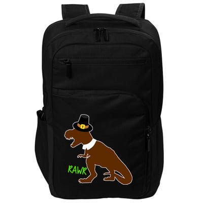 Dinosaur Thanksgiving T-Rex Pilgrim Impact Tech Backpack