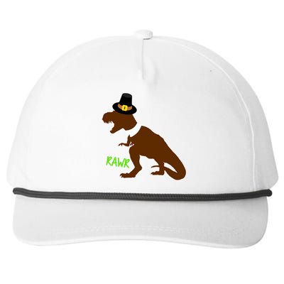 Dinosaur Thanksgiving T-Rex Pilgrim Snapback Five-Panel Rope Hat