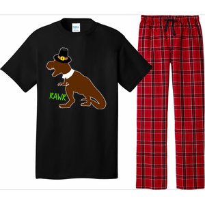 Dinosaur Thanksgiving T-Rex Pilgrim Pajama Set