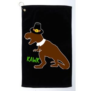 Dinosaur Thanksgiving T-Rex Pilgrim Platinum Collection Golf Towel