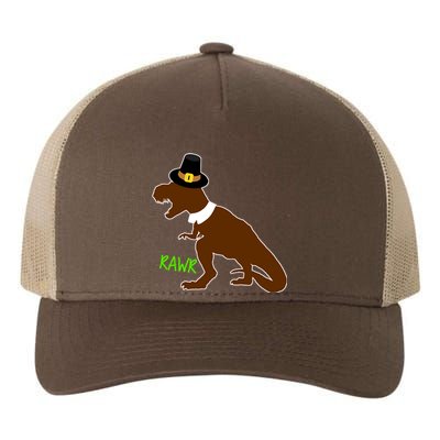 Dinosaur Thanksgiving T-Rex Pilgrim Yupoong Adult 5-Panel Trucker Hat