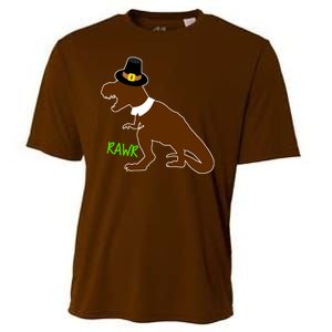 Dinosaur Thanksgiving T-Rex Pilgrim Cooling Performance Crew T-Shirt