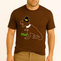 Dinosaur Thanksgiving T-Rex Pilgrim Cooling Performance Crew T-Shirt