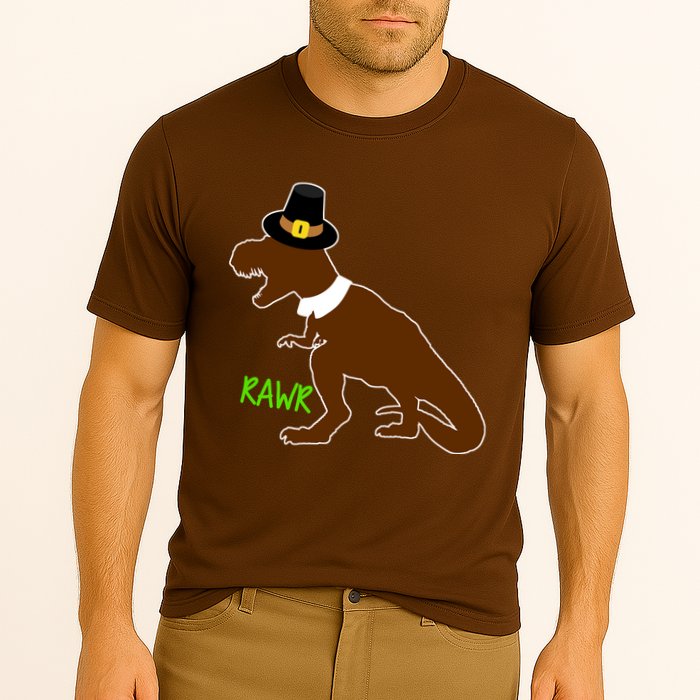 Dinosaur Thanksgiving T-Rex Pilgrim Cooling Performance Crew T-Shirt