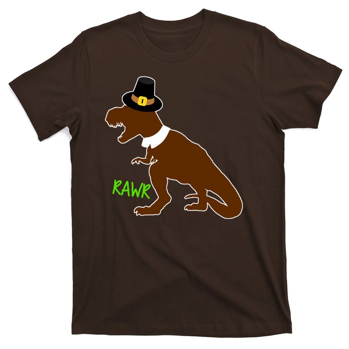 Dinosaur Thanksgiving T-Rex Pilgrim T-Shirt