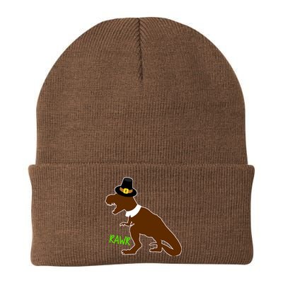 Dinosaur Thanksgiving T-Rex Pilgrim Knit Cap Winter Beanie