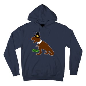 Dinosaur Thanksgiving T-Rex Pilgrim Hoodie