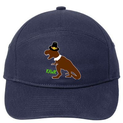 Dinosaur Thanksgiving T-Rex Pilgrim 7-Panel Snapback Hat