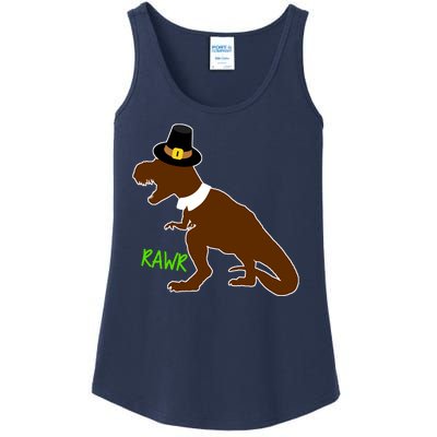 Dinosaur Thanksgiving T-Rex Pilgrim Ladies Essential Tank