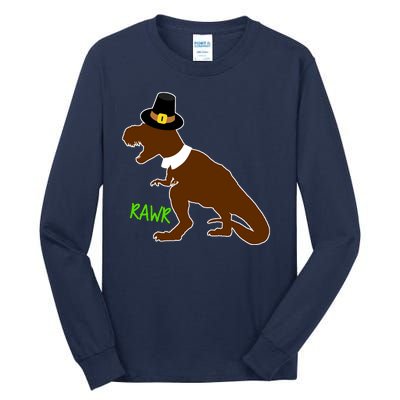 Dinosaur Thanksgiving T-Rex Pilgrim Tall Long Sleeve T-Shirt