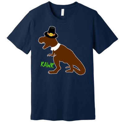 Dinosaur Thanksgiving T-Rex Pilgrim Premium T-Shirt