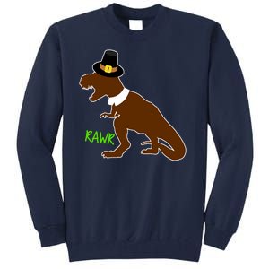 Dinosaur Thanksgiving T-Rex Pilgrim Tall Sweatshirt