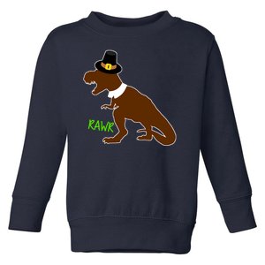 Dinosaur Thanksgiving T-Rex Pilgrim Toddler Sweatshirt