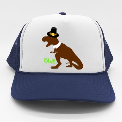 Dinosaur Thanksgiving T-Rex Pilgrim Trucker Hat