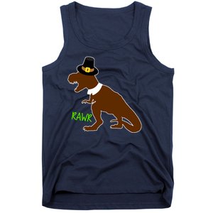 Dinosaur Thanksgiving T-Rex Pilgrim Tank Top