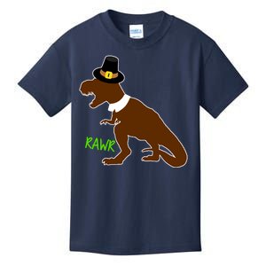 Dinosaur Thanksgiving T-Rex Pilgrim Kids T-Shirt