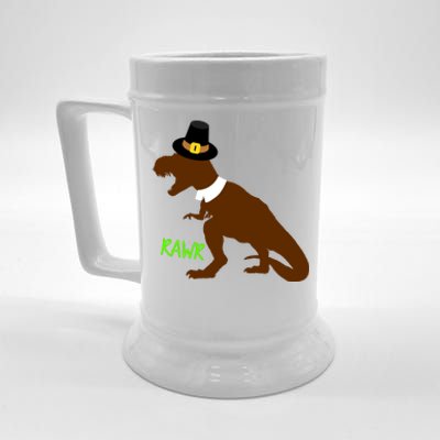 Dinosaur Thanksgiving T-Rex Pilgrim Beer Stein