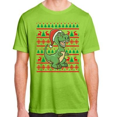 Dinosaur Ugly Christmas Adult ChromaSoft Performance T-Shirt