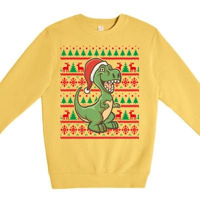 Dinosaur Ugly Christmas Premium Crewneck Sweatshirt