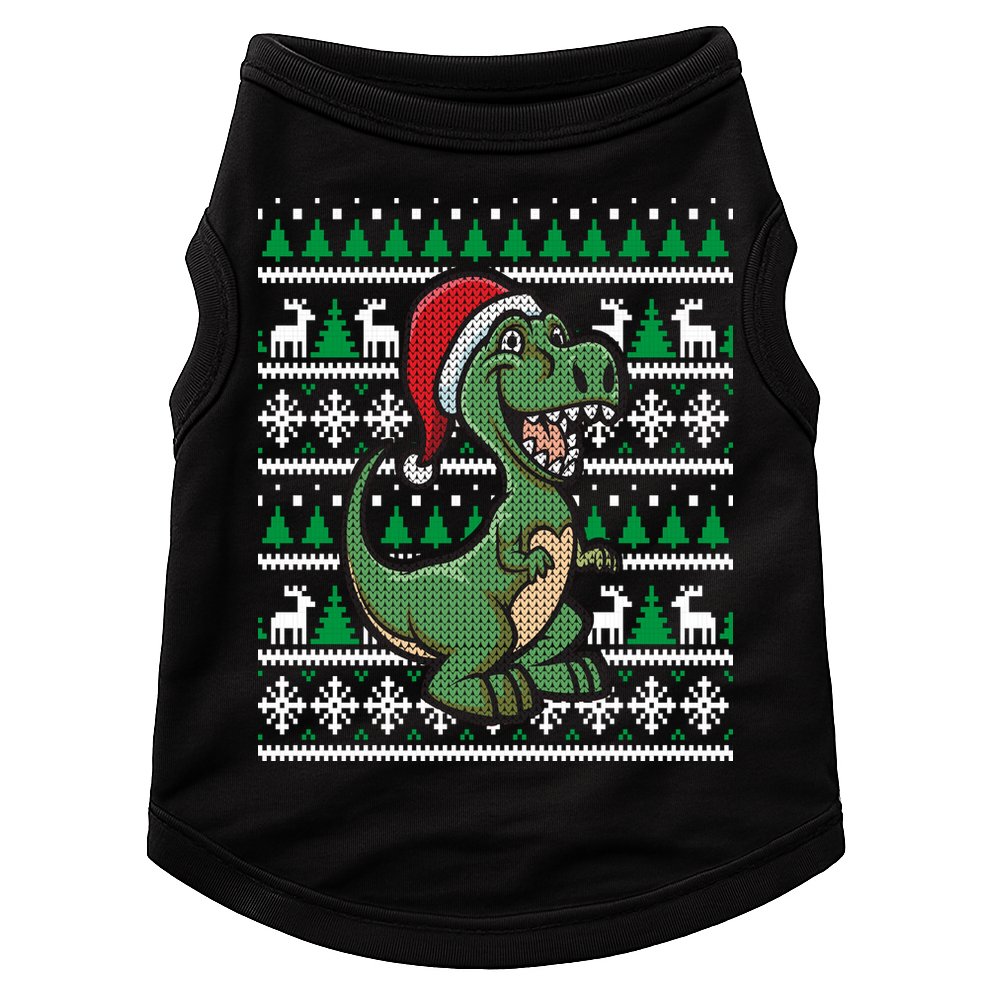 Dinosaur Ugly Christmas Doggie Tank