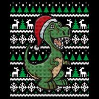 Dinosaur Ugly Christmas Sustainable Bucket Hat