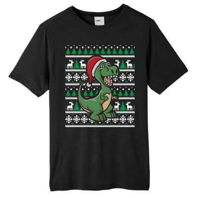 Dinosaur Ugly Christmas Tall Fusion ChromaSoft Performance T-Shirt