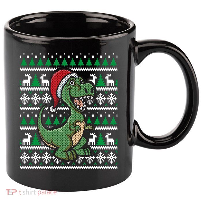 Dinosaur Ugly Christmas 11oz C Handle Ceramic Mug