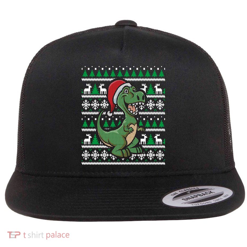 Dinosaur Ugly Christmas Flatbill Hat