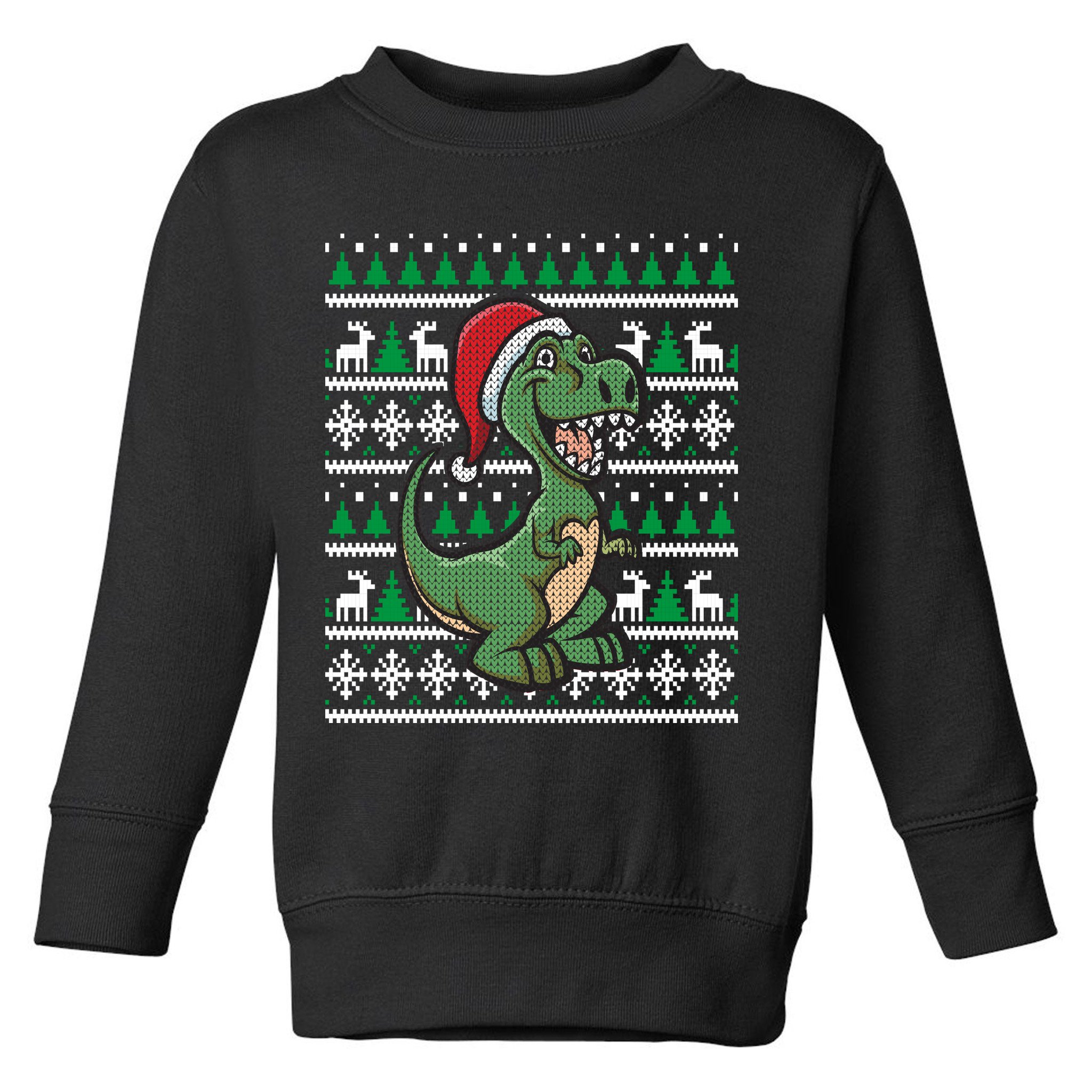 Dinosaur Ugly Christmas Toddler Sweatshirt