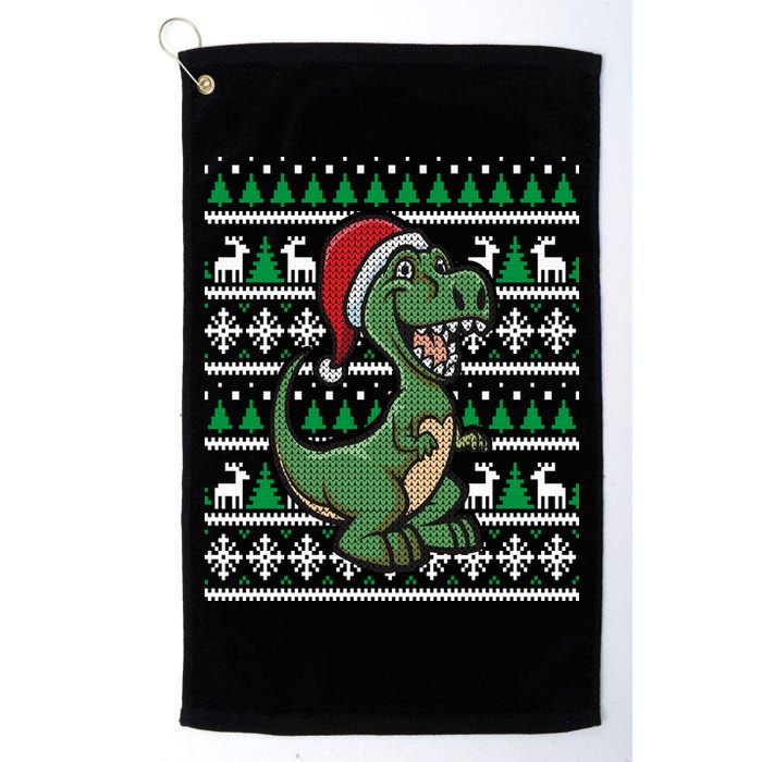 Dinosaur Ugly Christmas Golf Towel